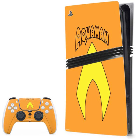 DC Comics Aquaman Classic Logo PS5 Pro Bundle Skin